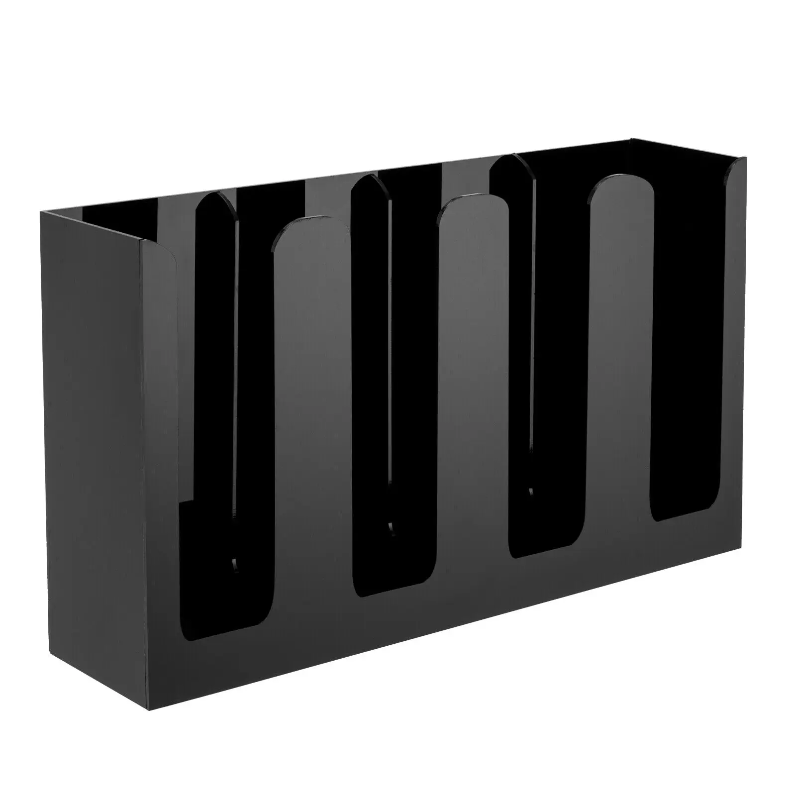 4 Partisi Tutup Cangkir Hitam Pemegang Dispenser Akrilik Organizer Kantor Organizer Tutup Cangkir 42*10.5*24Cm