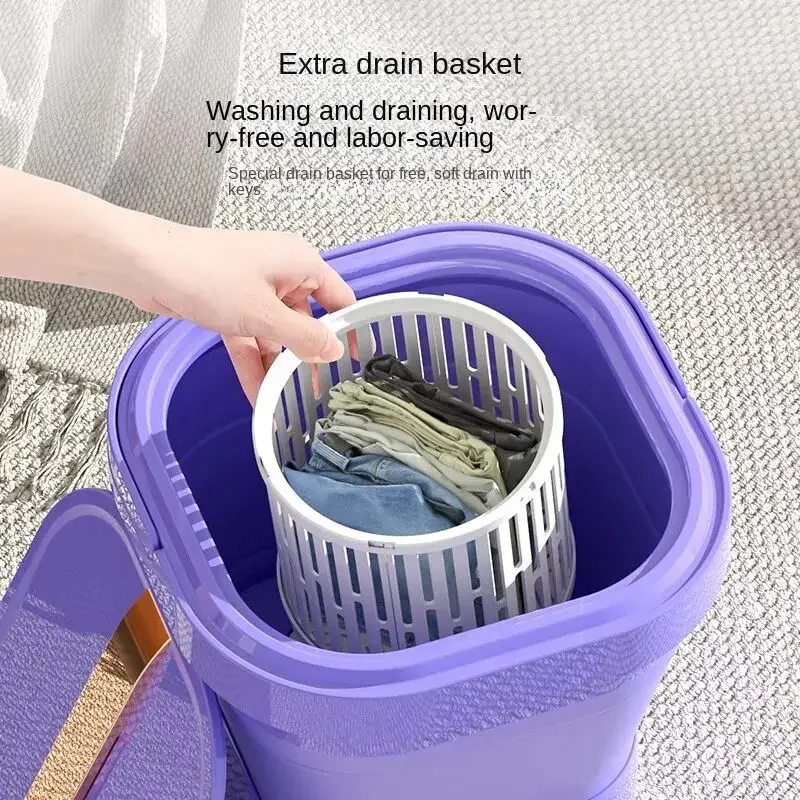 8.5L سعة كبيرة طوي غسالة المحمولة الجوارب الصغيرة الملابس الداخلية سراويل غسالة 3 نماذج مع الغزل الجاف