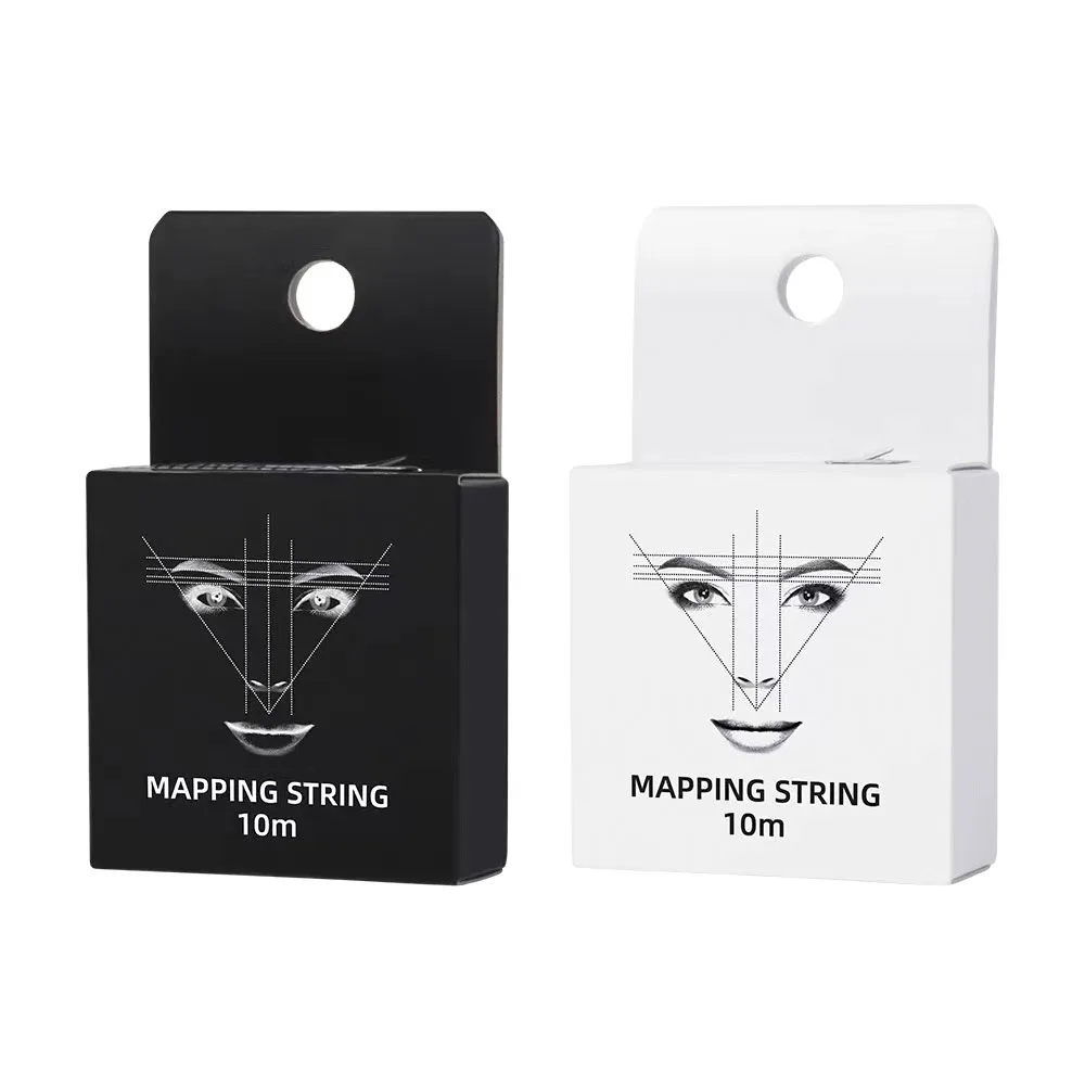 1pc, White/Black Microblading Mapping String Permanent Makeup Pre-Inked Eyebrow Marker Thread Brow Positioning Tool