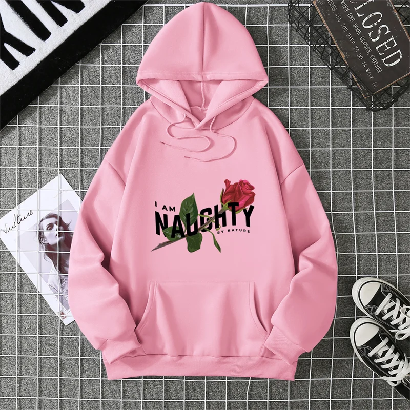 เสื้อฮู้ดพิมพ์ลายกราฟิกกุหลาบวินเทจน่ารัก ปี 2025 แขนยาว แฟชั่นลำลองสำหรับผู้หญิง