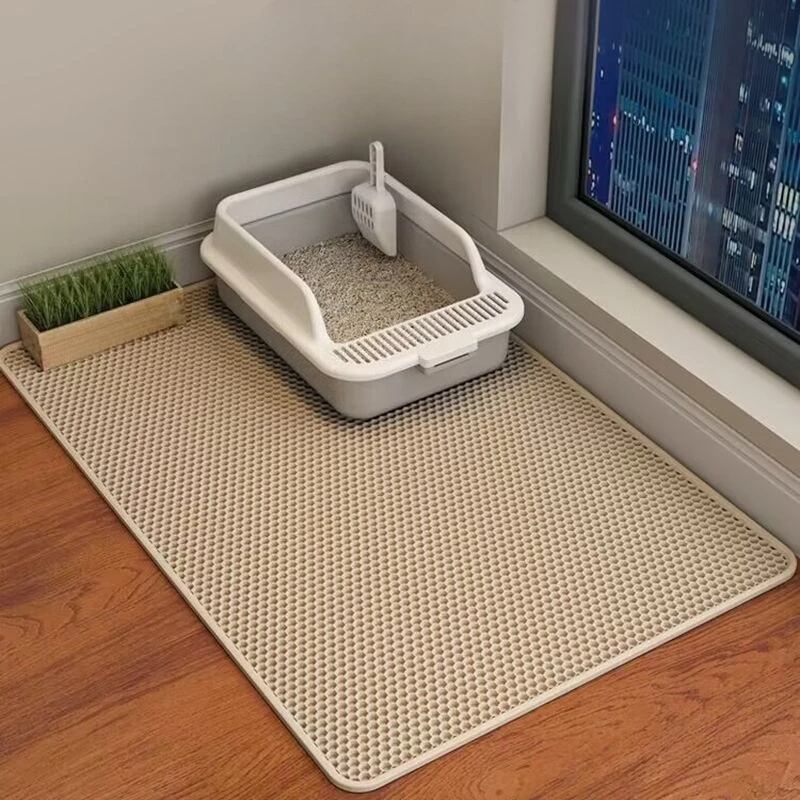Cat Litter Mat Double Layer Pet Non Slip Big Pet Litter Box Filter MatWear Resistant Waterproof Anti-slip Cat Litter Mat
