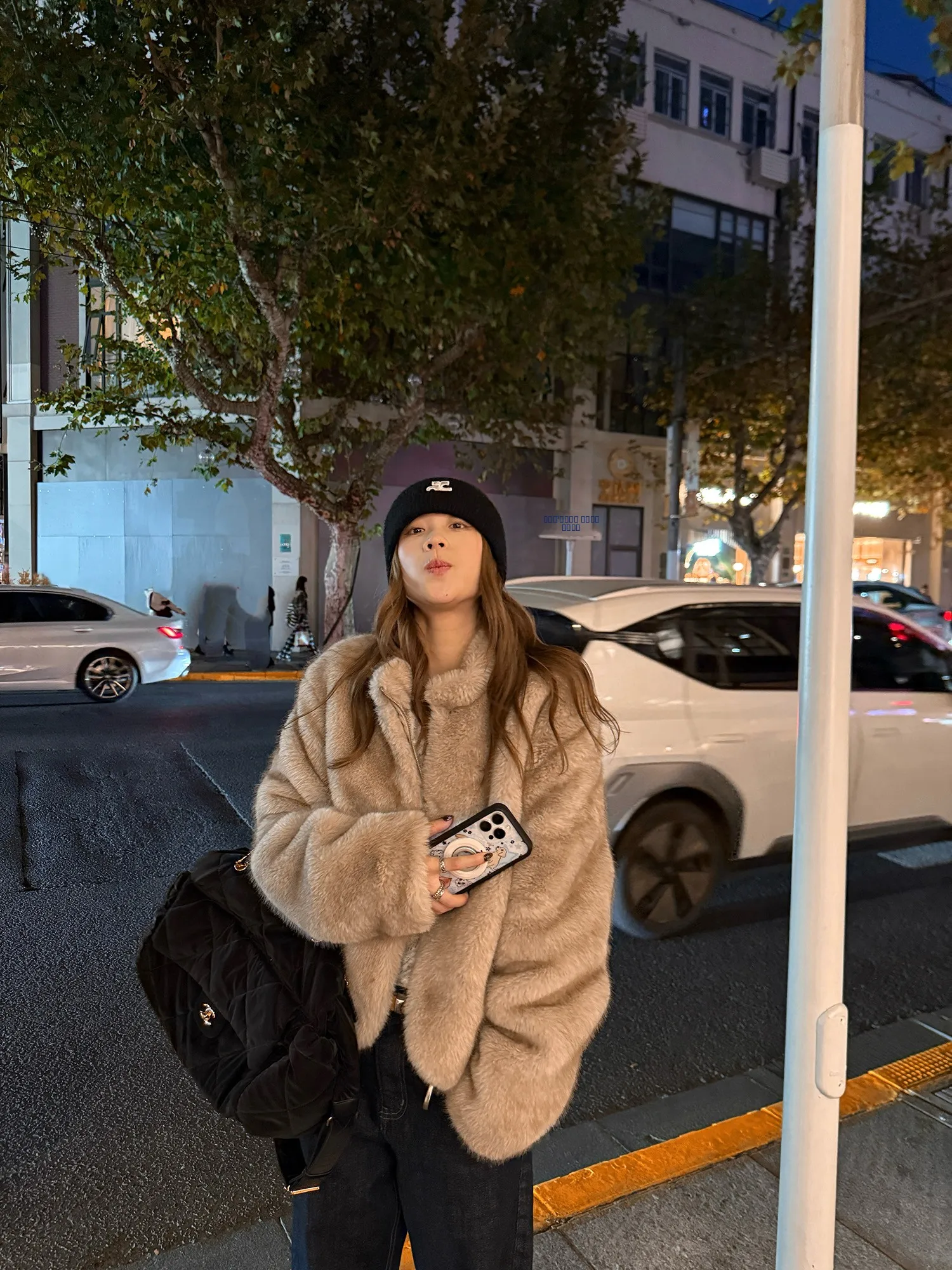 LelyMooch Design Originale Retro Oats Warm Coffee Giacca Invernale da Donna in Pelle Eco-Dyed con Colletto Piccolo e Caldo