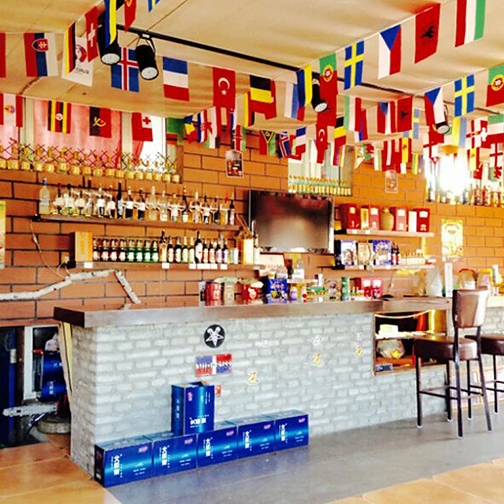 

200 Countries Flag Banner Bright Decorative Hanging Flags for Party Sports Event School Garden Indoors Outdoors Non Fading