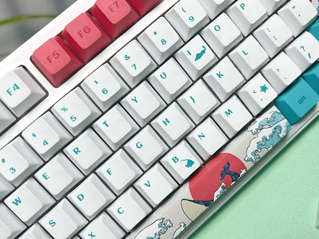 Cherry 125 Key Profile Keycaps Coral Sea Theme PBT Five-side DYE Sublimation Key Caps for Gaming Mechanical Keyboard MX Switche