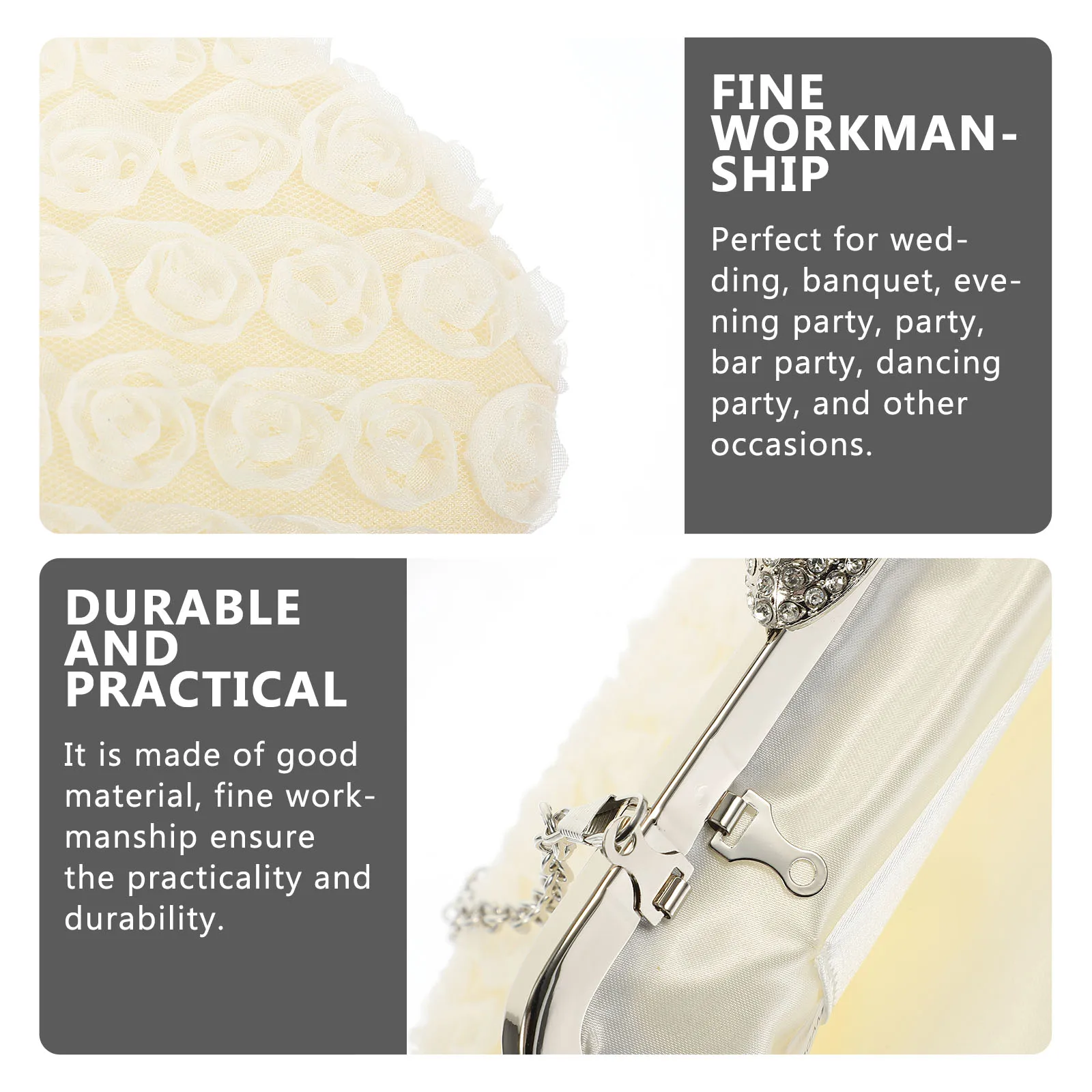 

Pearl Evening Purse Small Silver Clutch Black Ladies Handbag Women Evening Bag Wedding Banquet Party Accessories Storage