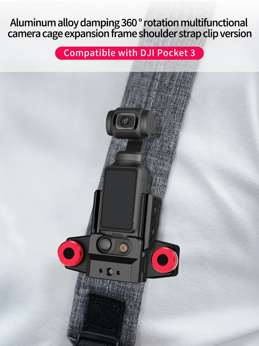 Verstellbare Magnetische Basis Pocket3 Erweiterungshalterung Stativadapter für DJI OSMO Pocket 4 Starke Saugkraft Auto-Halterung Kamera-Käfig-Rig – Detail 16