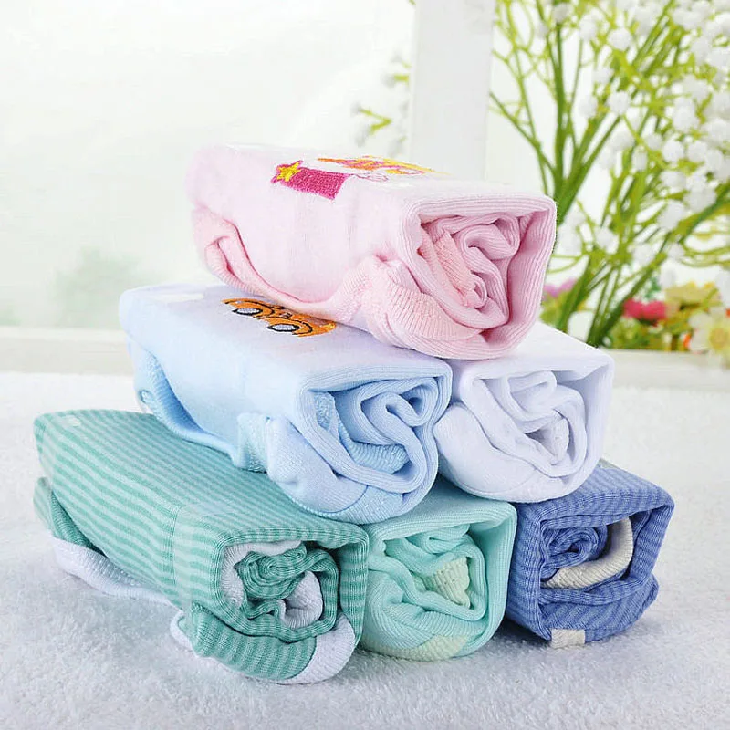 5Pcs Baby Bodysuits 3M-24M Winggle-in Cotton Infant Long Sleeve Bodysuit