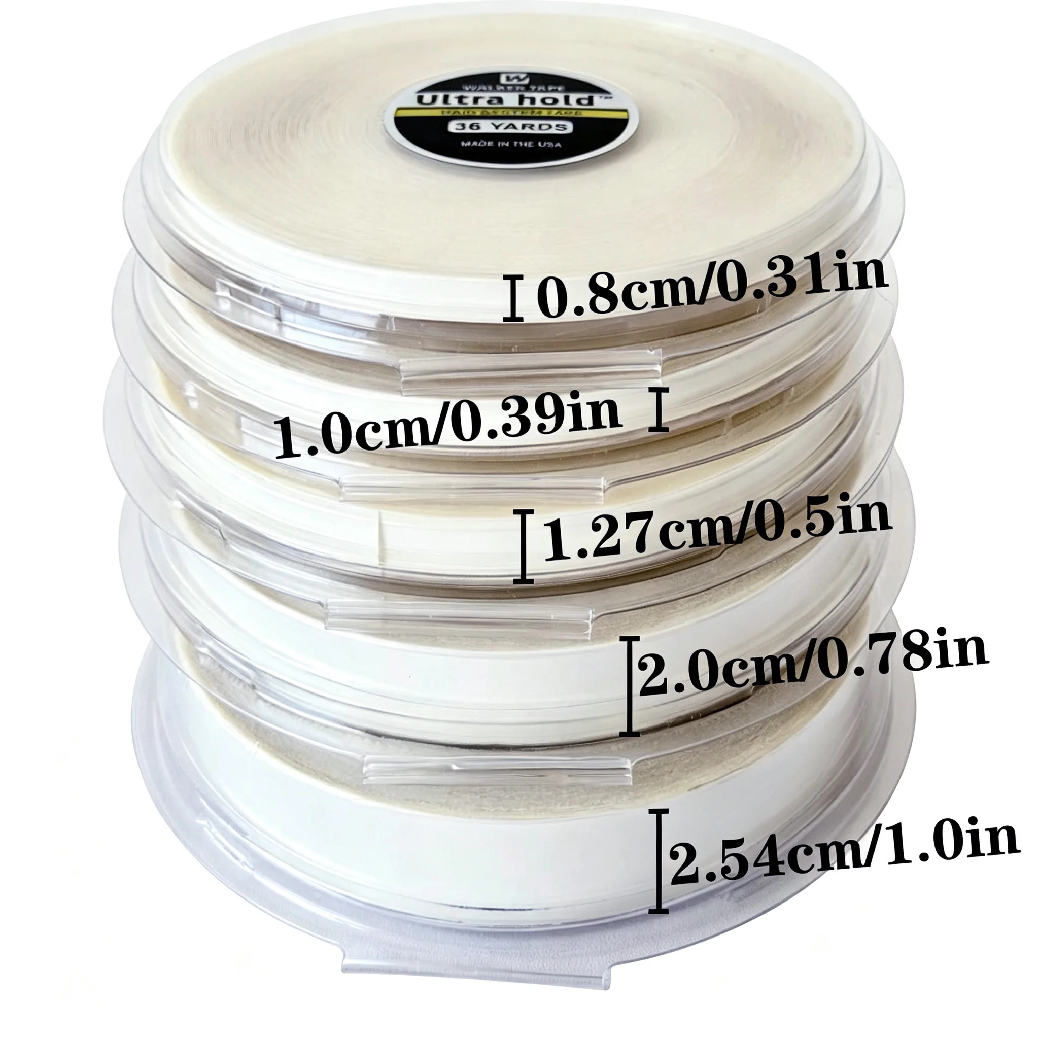 Wholesale  All with Box 1/2 Roll 36 Yards Walker Tape Ultra Hold Double Sided Adhesive Hair System Tape Rolls for Wig Toupee