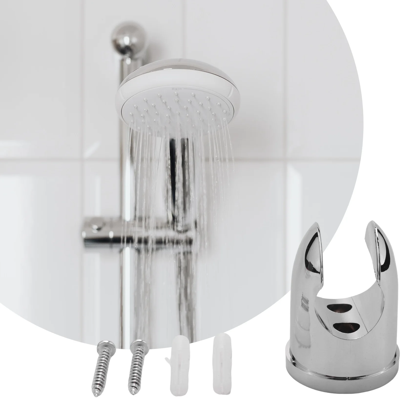 

A61KK Bathroom Hand Held Shower Head Wall Mount Mounted Bracket Holder 24mm