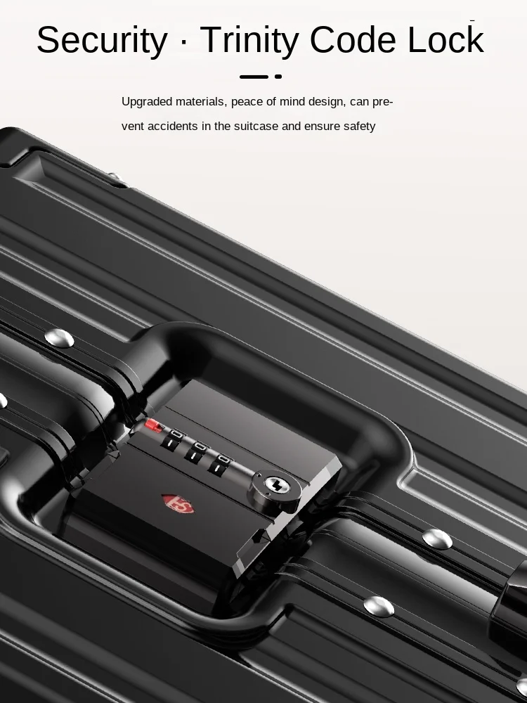 2024 New Luggage with Cup Holder Female Aluminum Frame Boarding Password Suitcase Male 20\