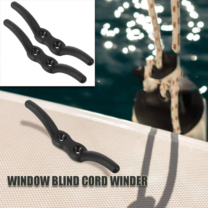 

2 Pcs Flagpole Hook Curtains Blind Cord Holder Pull Knobs Appliance Winder Hooks for Nylon Rope Cleat Cleats Nylon Holders
