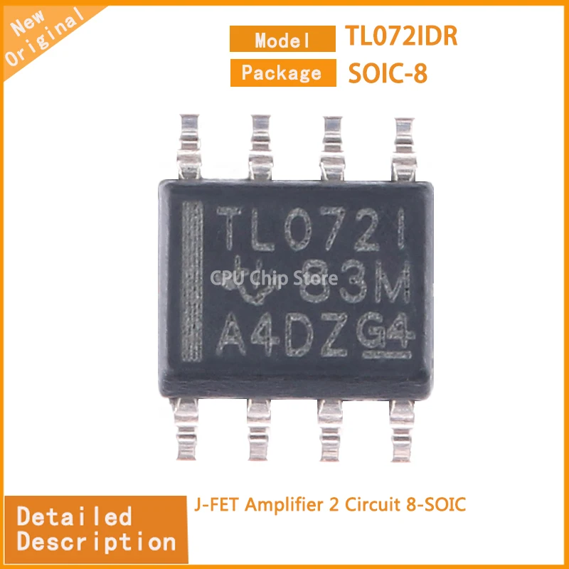 50Pcs/Lot  New Original  TL072IDR TL072 J-FET Amplifier 2 Circuit 8-SOIC