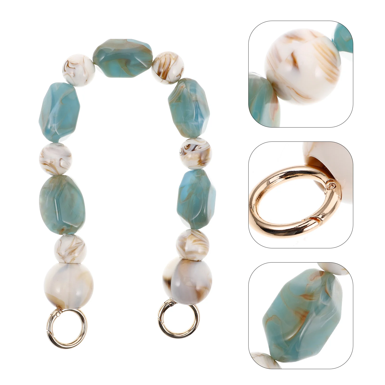 

Purse Chain Strap Beaded Pearl Handle 38 Cm Handbag Accessories Vintage Design Acrylic Beads Durable Craftsmanship