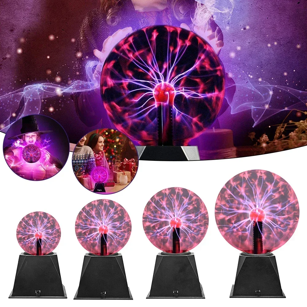 3/8 Inch Sound Control Magic Plasma Ball Lamp LED Night Light Atmosphere Touch Glass Plasma Light Christmas Party Decor Lighting