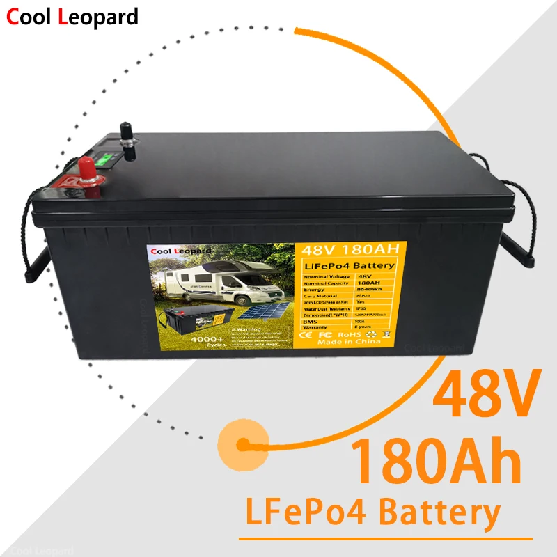 

Lithium Iron Phosphate Battery 48V 180Ah LiFePO4 Built-In BMS/ Suitable For RV And Standby Power Solar Power Generation System