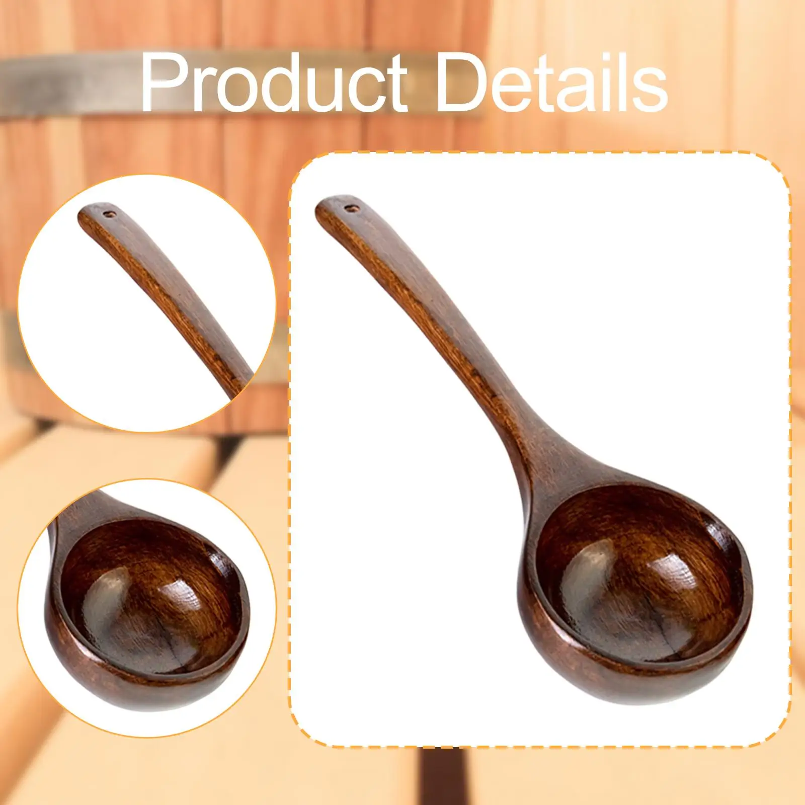 Sauna Ladle Easy to Use Wood Lightweight Ergonomic Bath Accessory for Daily Sauna and Kitchen