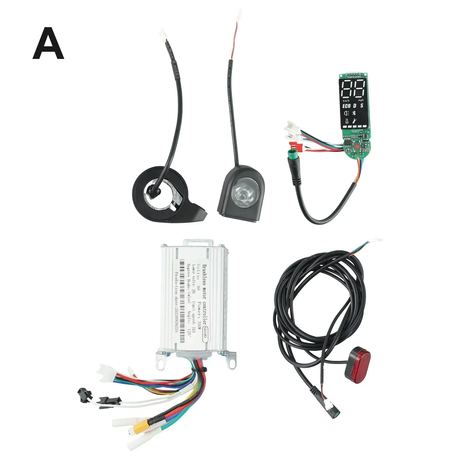 Set di acceleratore per cruscotto controller EScooter 36V 350W Display a LED Maniglia Freno Faro Parti di ricambio per scooter elettrico