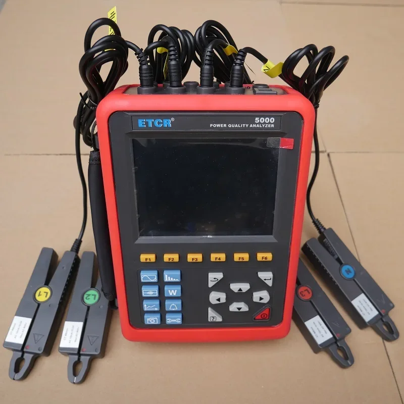 ETCR5000 Power Quality Analyzer Multi-functional 3 Phase  Full Electric Parameters Tester 10mA-6000A Electric Network Real Time