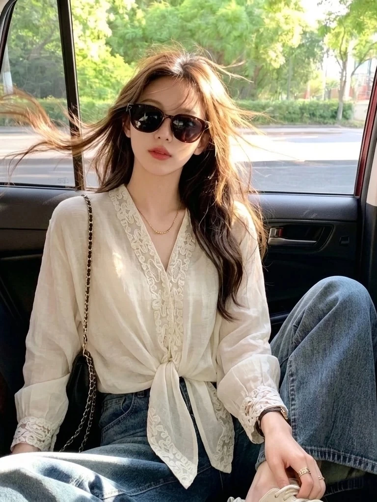 

Bohemian Vacation Style Open Cardigan Women's Summer New plus Size Fat MM Halter Dress Outerwear Belted Top Korean Loose Fit