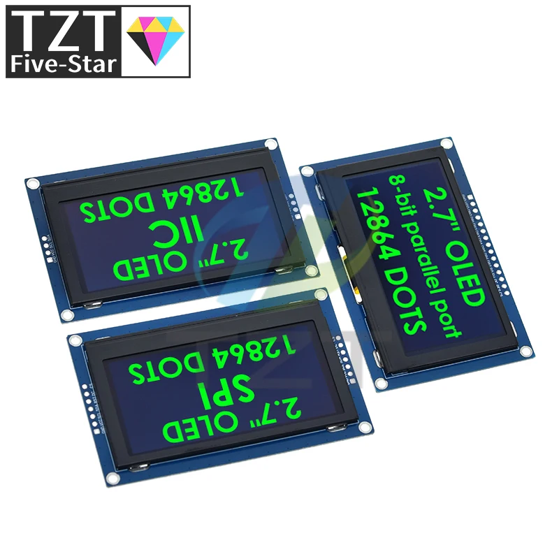 2.7 Inch OLED LCD Display 128x64 Drives SSD1327 IIC / SPI / 8-bit Parallel Port For Arduino