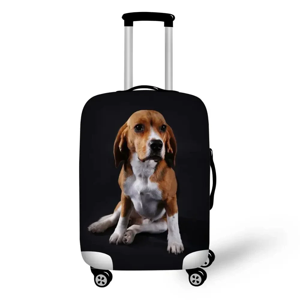 Cute Beagle Pet Dog Print Travel Luggage Protective Dust Covers Black 18-32 Inch Suitcase Cover Waterproof Baggage Covers