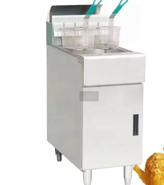 Ex-Factory Price 26L Stainless Steel Deep Fryer Single Commercial Kitchen Lpg Fryer For Chicken Fish
