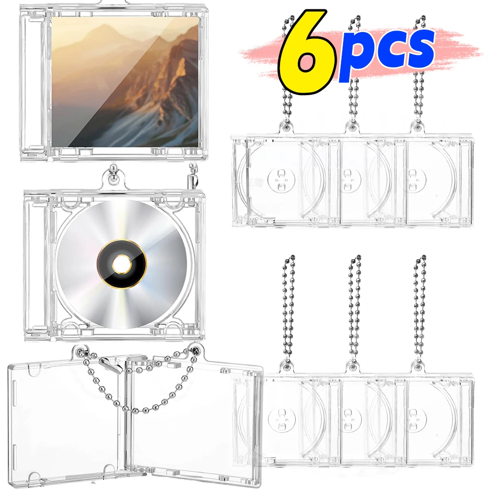 1-6 uds álbum en blanco Mini caja de CD llavero reproductor de CD llavero periférico conmemorativo álbum llavero para DIY mochila colgante