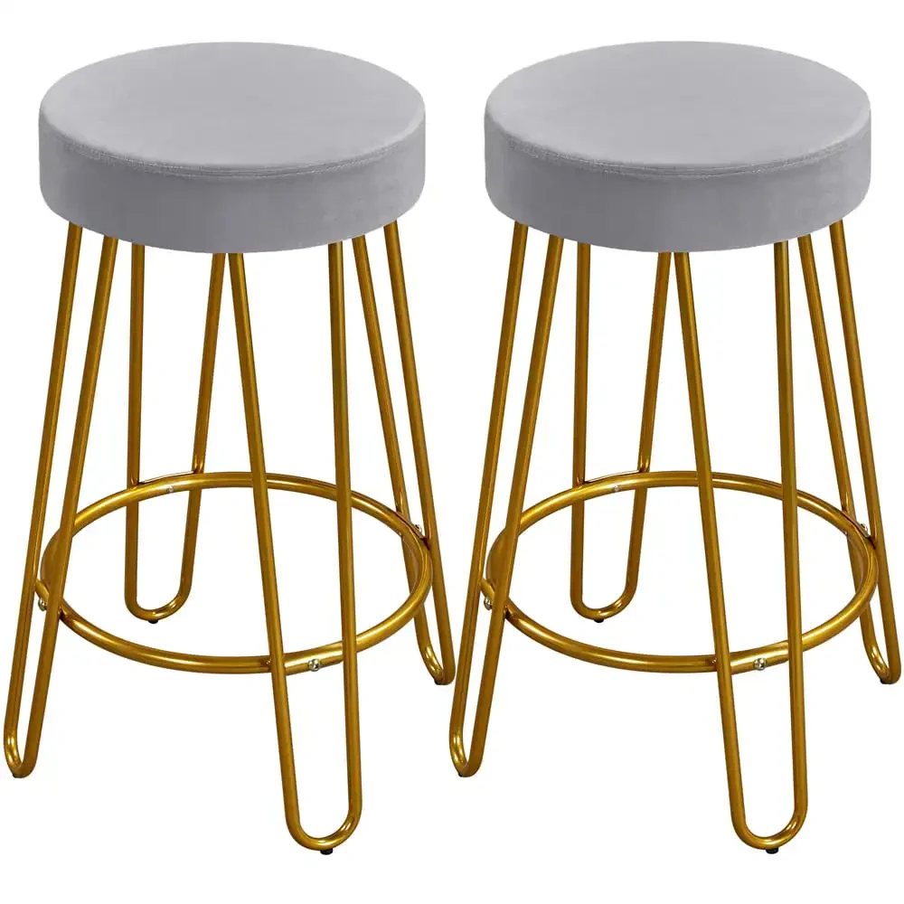 

SMILE MART 26.5" Upholstered Velvet Bar Stools for Kitchen