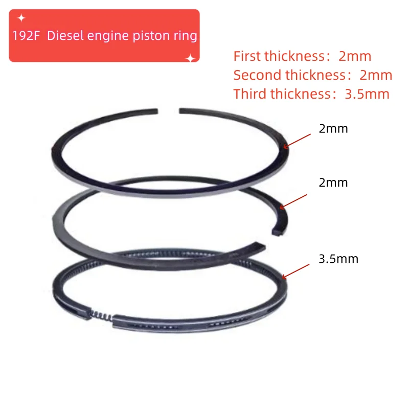 KD192F KD195F KD198F KD1100F PISTON RING FIT SINGLE CYLINDER AIR-COOLED DIESEL ENGINE KD192F 195F 198F 1100F PISTON RING