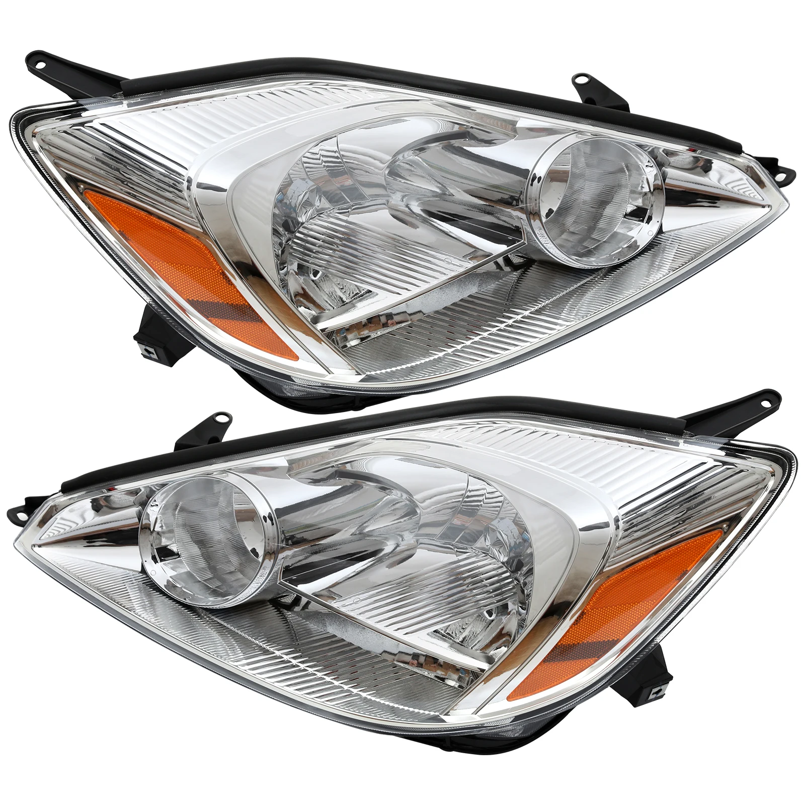 

VISHN Headlight Car Headlights for Toyota Sienna 2004 2005 Head Lamp Chrome Housing Driver&Passenger Sidecustom