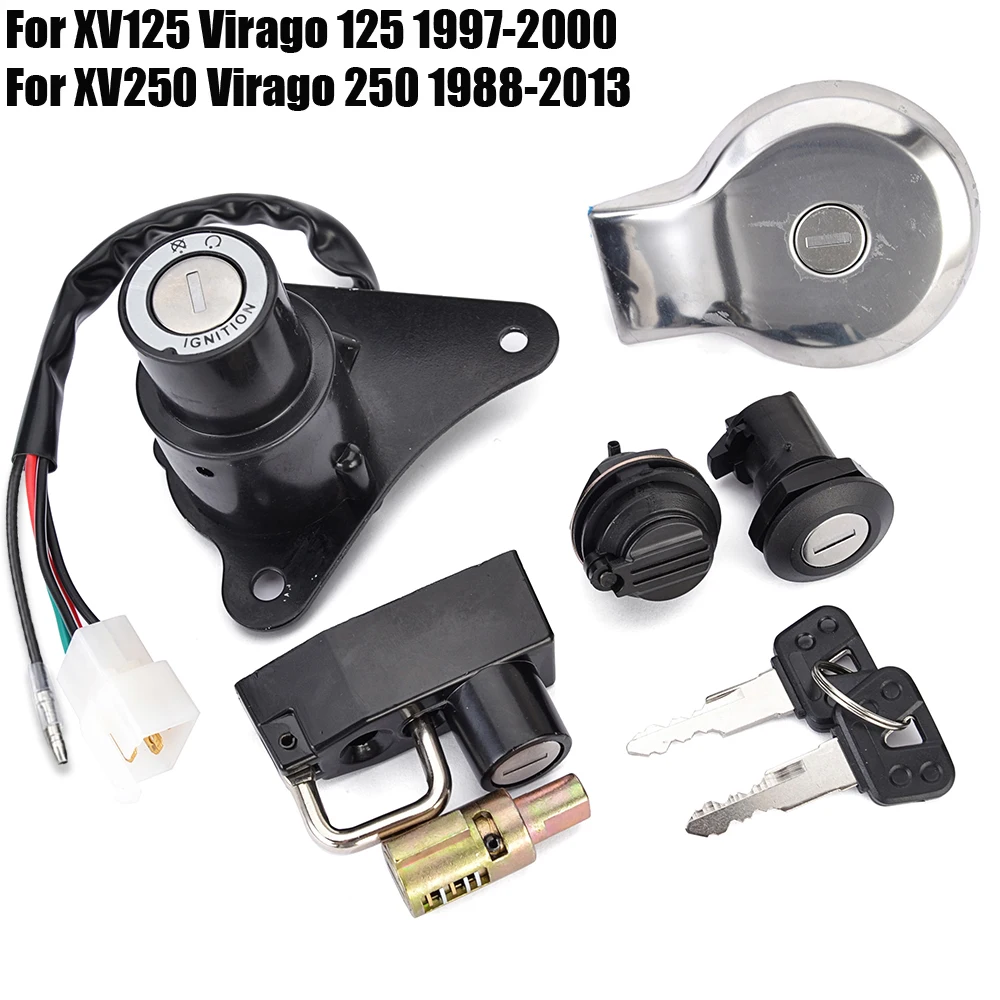 Motocyklowy wyłącznik zapłonu Pokrywa wlewu paliwa Klawisz blokady siedzenia Do Yamaha XV 125 250 / XV125 Virago 125 / XV250 Virago 250