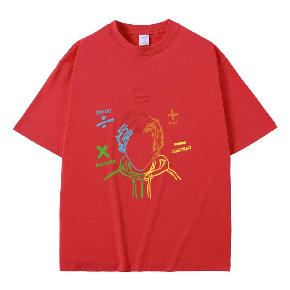 إد شيران The Math Tour Sheerios تي شيرت عادية كم قصير المرأة تي شيرت خمر الهيب هوب تي شيرت الشارع الشهير #6