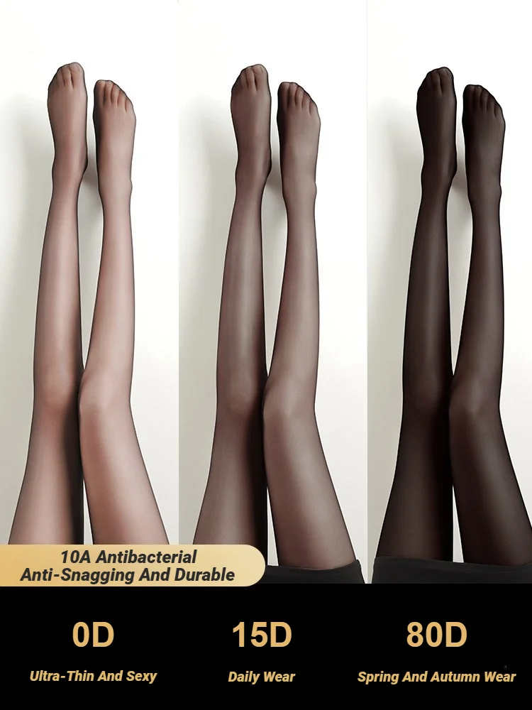 Pantyhose Woman Spring/Autumn Thin Solid Color Stockings For Women JK Thickness Skin Silk Summer Ultra Anti-Hook Female
