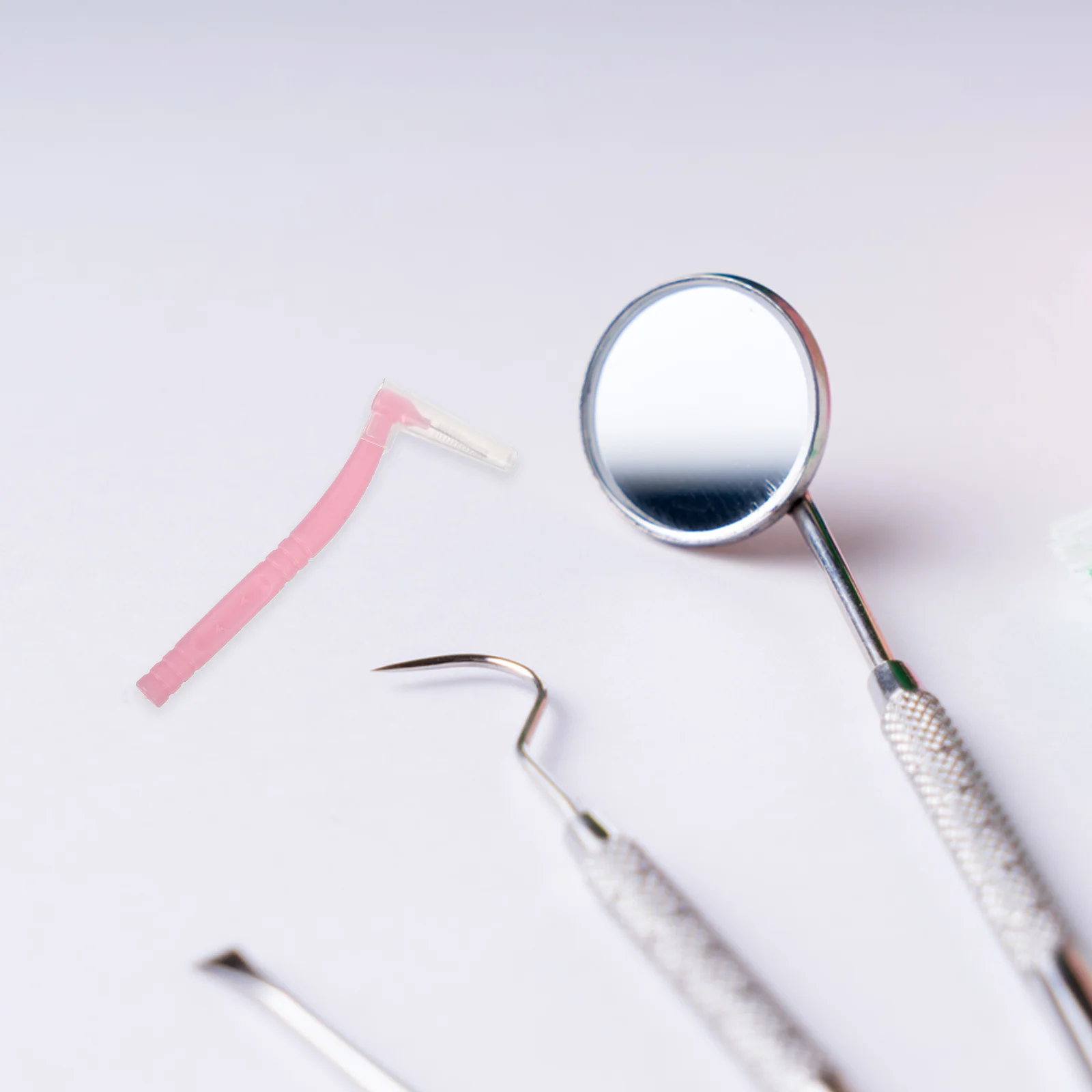 

30pcs Interdental Cleaning Tool L-Shaped Extra Fine Soft Silicone Brush For Braces Retainer Plaque Removal Portable Mini