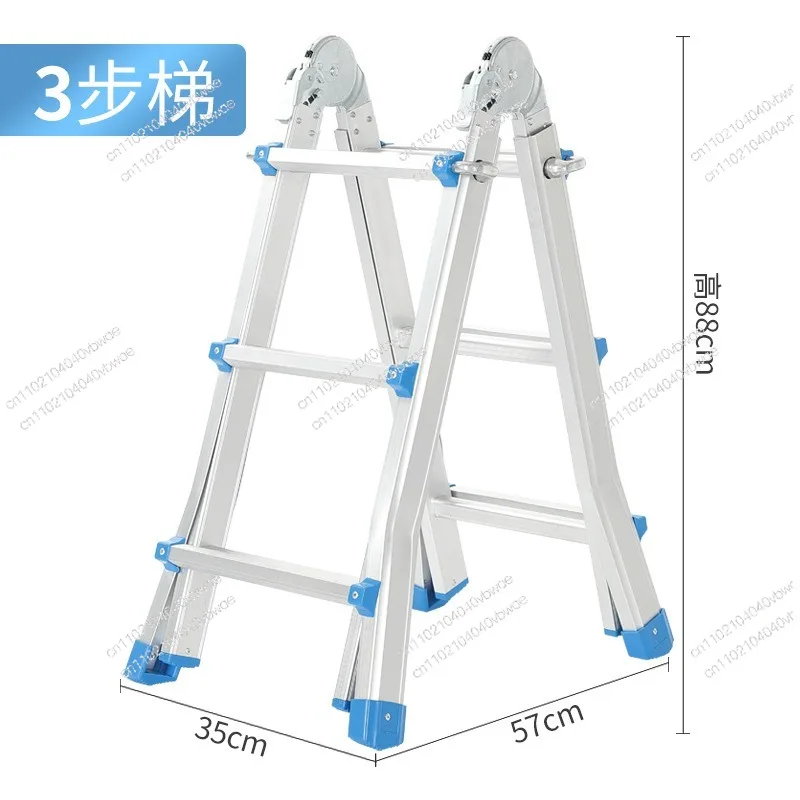 Aluminum Alloy Folding Engineering Ladder Indoor Telescopic Lifting  Ladder Household Portable Multi-functional Ladder