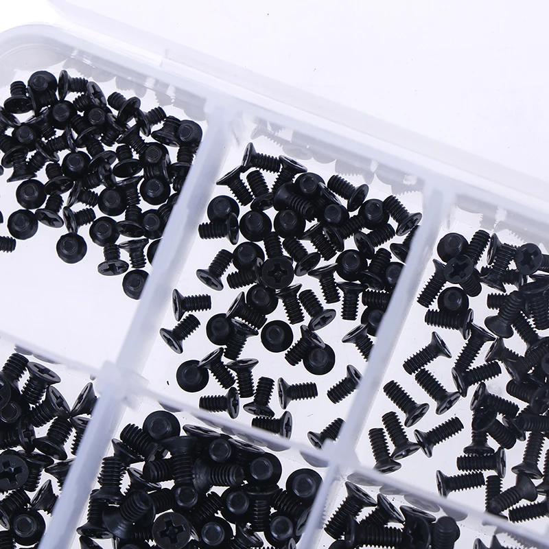 

500Pcs Black Sliver Alloy Steel Laptop Computer Screws Universal Small Screws M2 M2.3 M3 Compatible With All Universal Laptop