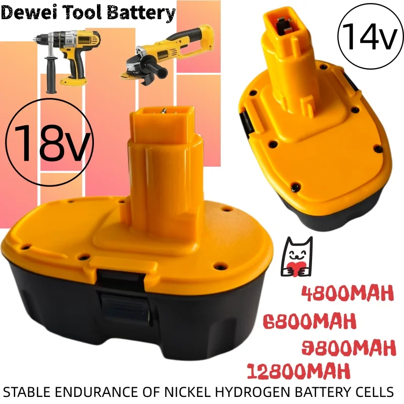 18V 14V Ni‑MH Replace Battery 4800‑12800mAh With BMS Board Fit Drill Impact Wrench Curve Saw