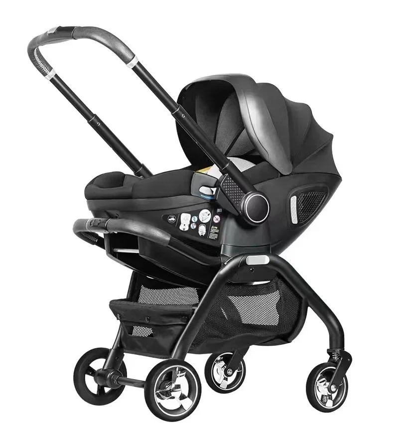 4 In 1 Pasgeboren Kinderwagen Multifunctionele Autostoel Lichtgewicht Vierwielige Kinderwagen Deluxe Tweeweg Kinderwagen
