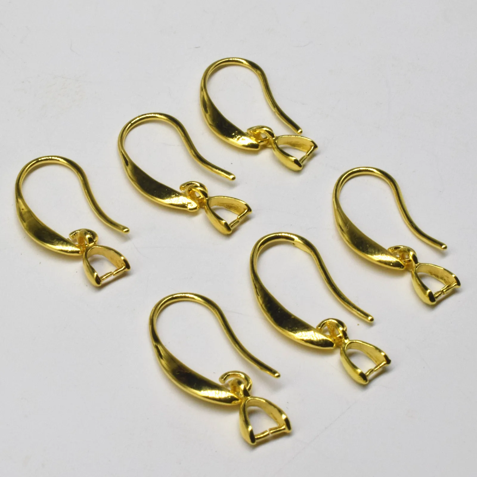 

10PCS Gold Wires With Ear Hook Earrings Clip Findings Supplies For Jewelry Making DIY Crafts