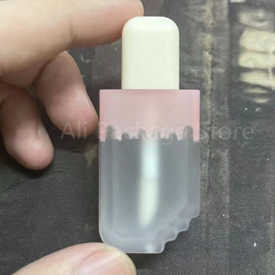 5ml Lip Gloss Tubes DIY Plastic Trapezoid Ice Cream Lip Glaze Empty Tube Portable Travel Cosmetic Lipstick Tube Packaging Tool