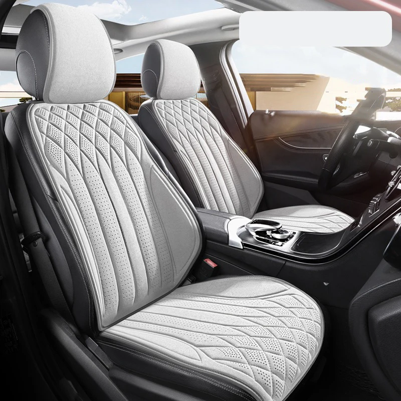 High Quality Suede Universal Car Seat Cover Four Season Perforated Breathable Comfortable Saddle Pad for Car Seats Protection