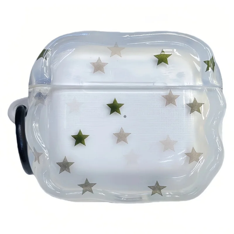 

Anti-fall IMD Colors Stars Pattern Earphone Case with Ring For Airpods Pro, Pro2, Pro3, 1, 2, 3, 4, Dustproof