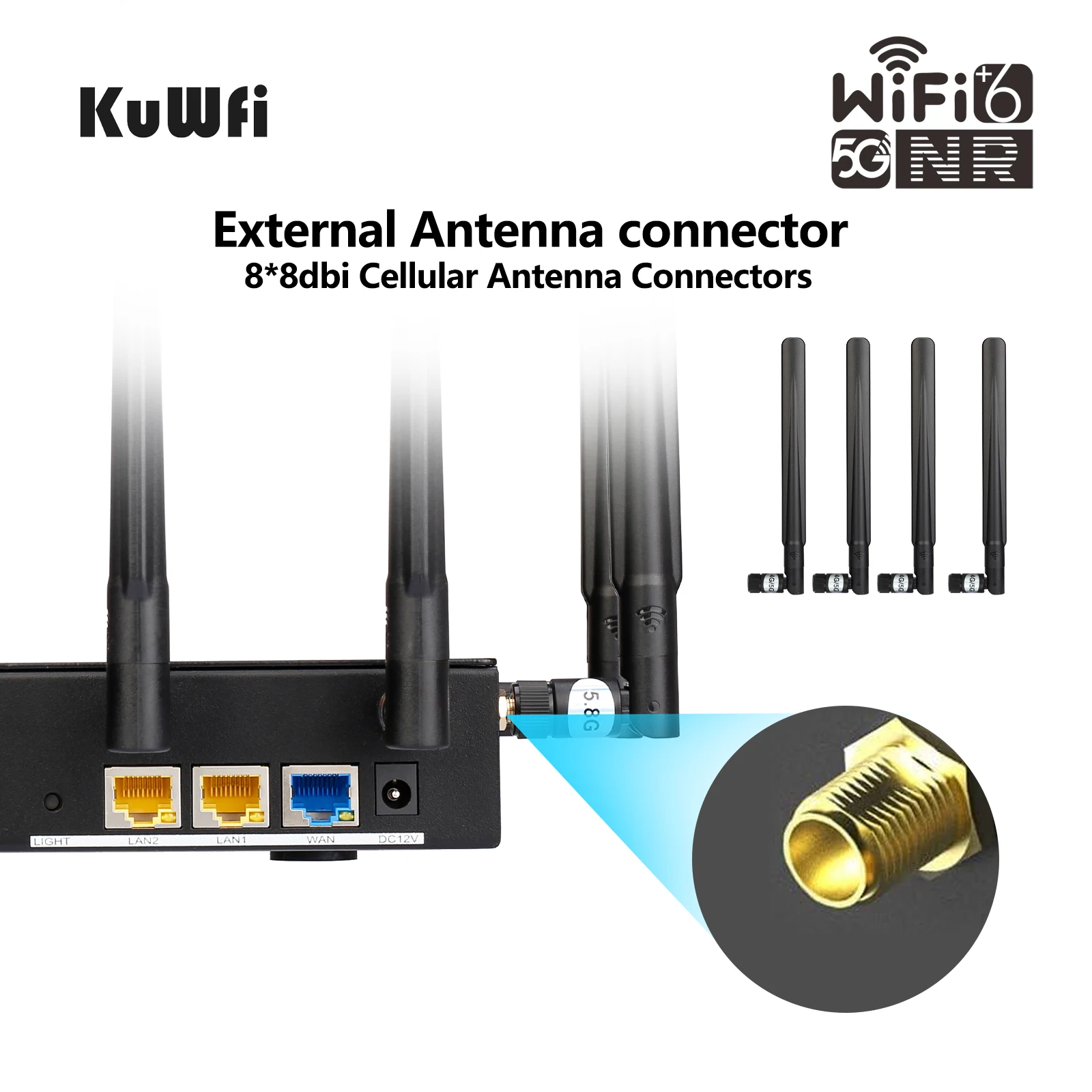 forZerotier VPN KuWFi RM503Q 5G Router VPN GRE Modem WIFI6 3000 Mbps With Sim Card Slot Outdoor 5G Router CPE