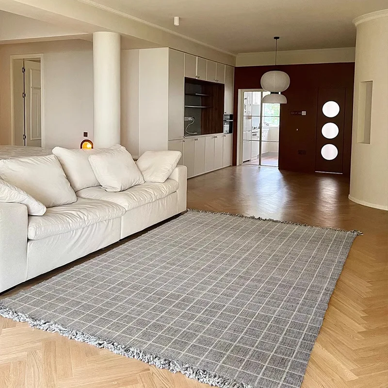 

Indian handmade wool carpet living room sofa coffee table mat premium plain versatile bedroom bedside blanket modern simplicity