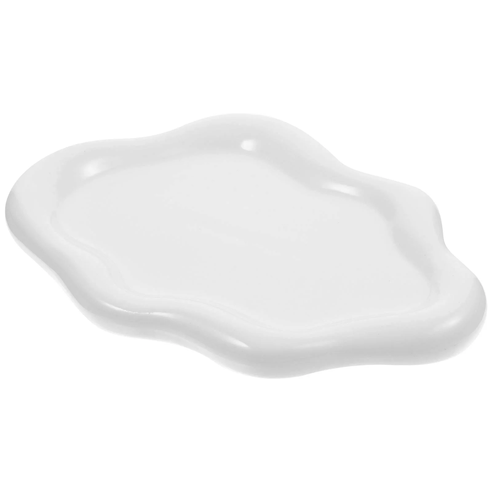 

Ceramic Wide Edge Jewelry Storage Plate Multipurpose Ring Holder Tray Durable Trinket Dish for Desktop Bedroom Cosmetics