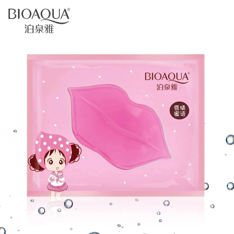 50pcs BIOAQUA Plumper Crystal Collagen Lip Mask Pads Moisture Essence Anti Ageing Wrinkle Patch Pad Gel Lips Enhancer Care