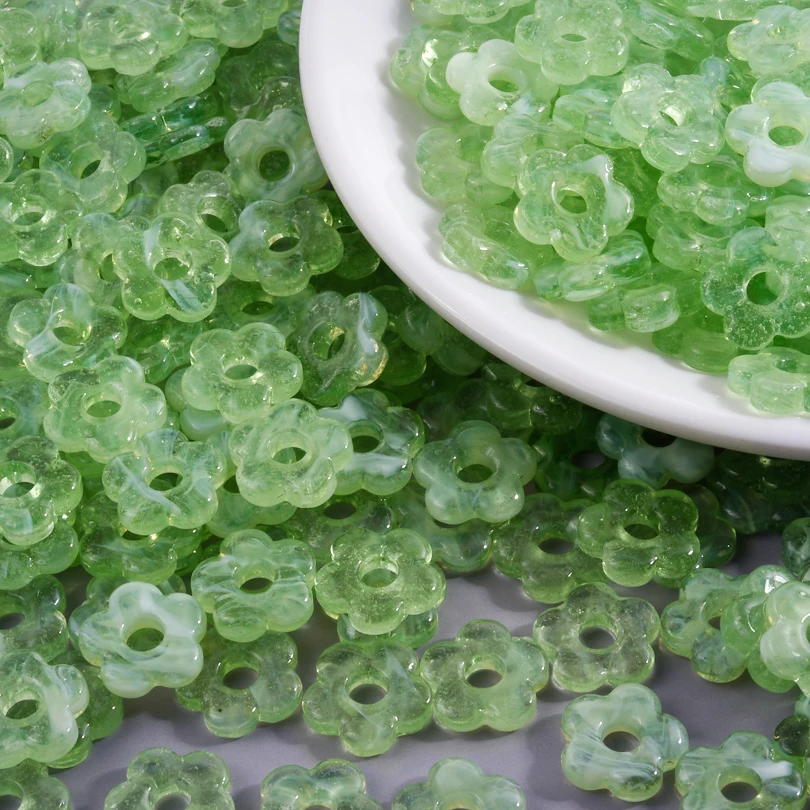 

10Pcs Enamel Flower Series Colorful Loose Spacer Beads Glass Material For DIY Bracelet Necklace Making Jewelry Accessories
