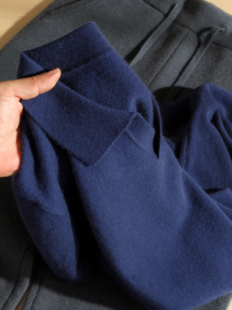 

100% pure cashmere sweater men's seagull collar 5-minute sleeve T-shirt short sleeve spring and autumn regular thickness