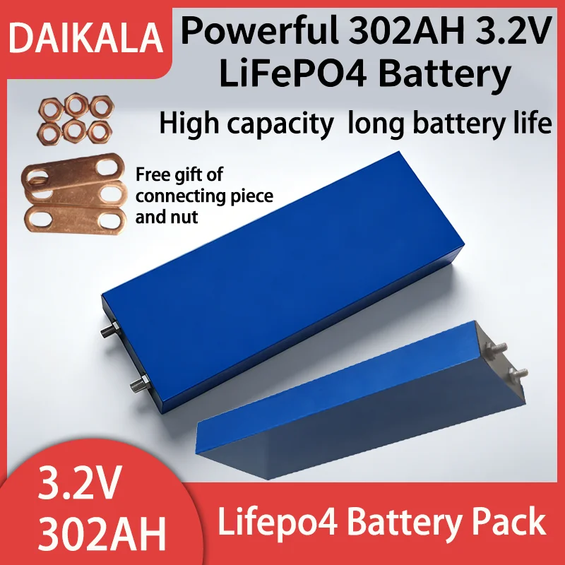 brand new3.2V 302Ah LiFePO4 Cell Grade A Lithium Iron Phosphate Battery 5000 Cycles Low IR for Solar EV Golf Cart DIY 12V 24V48V