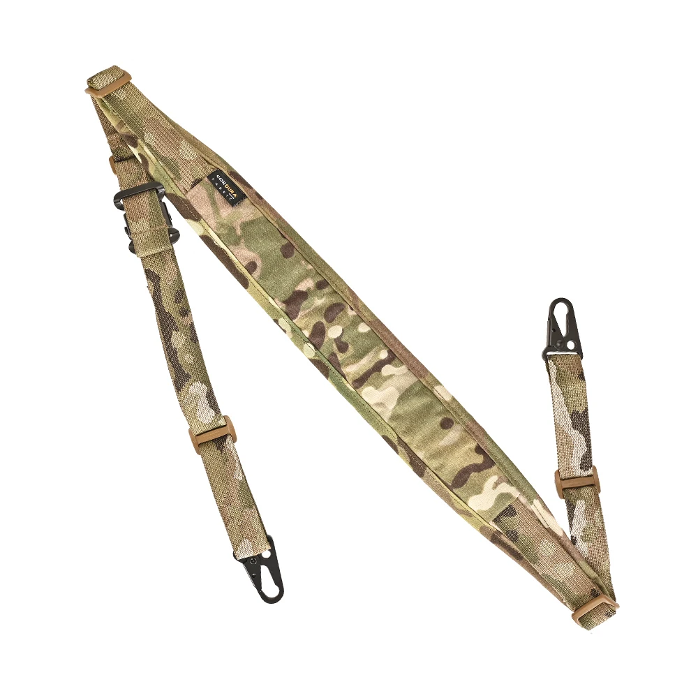 Estilingue modular de rifle de 2 pontos, gancho de choque resistente, alça de ombro acolchoada, aba de tração rápida ajustável, acessórios de caça